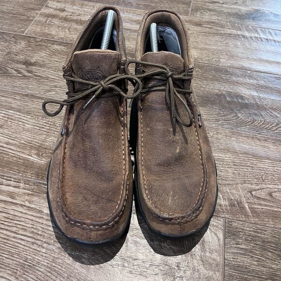 Justin Cappie Soft Toe Work Shoes Mens 11.5 Brown 4\